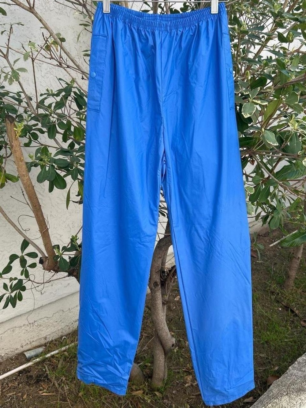 Vintage 1990s Columbia Sportswear Rain Pants Small Blue PVC Nylon Taiwan